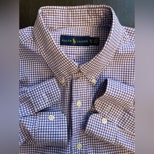 Ralph Lauren - All cotton purple gingham pattern shirt Size XL